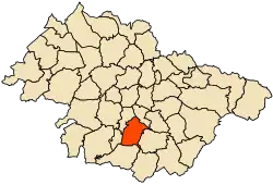 Localização da cidade dentro da província de Mascara