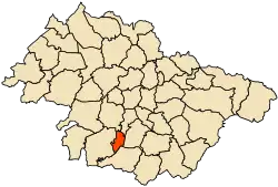 Localização da cidade dentro da província de Mascara