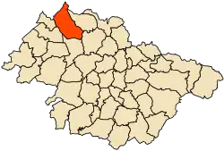 Localização da cidade dentro da província de Mascara