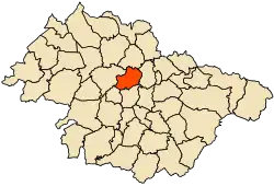 Localização da cidade dentro da província de Mascara