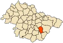 Localização da cidade dentro da província de Mascara