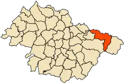 Localização da cidade dentro da província de Mascara