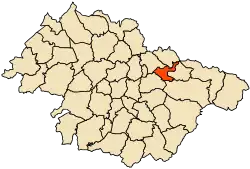 Localização da cidade dentro da província de Mascara