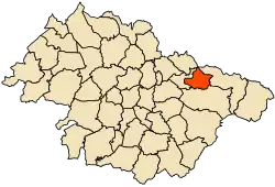 Localização da cidade dentro da província de Mascara