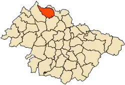 Localização da cidade dentro da província de Mascara