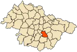 Localização da cidade dentro da província de Mascara