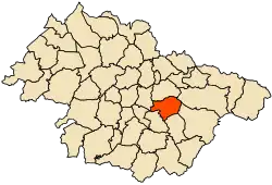 Localização da cidade dentro da província de Mascara