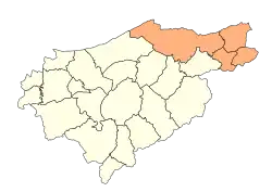 Localização do distrito dentro da província de El Tarf