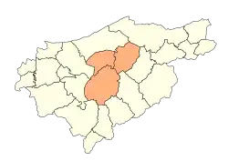 Localização do distrito dentro da província de El Tarf