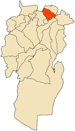 Localização da cidade dentro da província de Khenchela