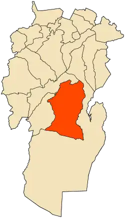 Localização da cidade dentro da província de Khenchela