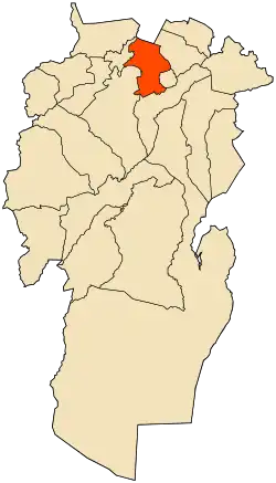 Localização da cidade dentro da província de Khenchela