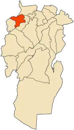 Localização da cidade dentro da província de Khenchela