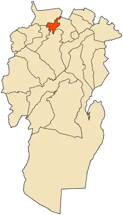 Localização da cidade dentro da província de Khenchela