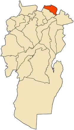 Localização da cidade dentro da província de Khenchela