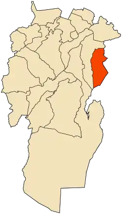 Localização da cidade dentro da província de Khenchela