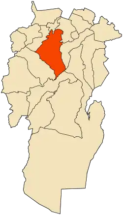 Localização da cidade dentro da província de Khenchela