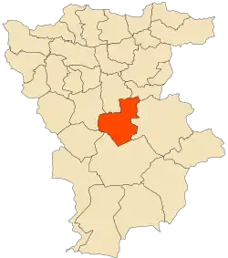 Localização da cidade dentro da província de Mila