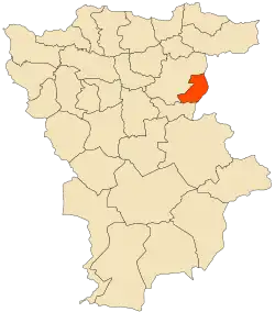 Localização da cidade dentro da província de Mila