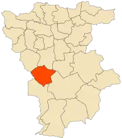 Localização da cidade dentro da província de Mila