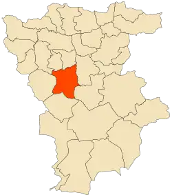 Localização da cidade dentro da província de Mila