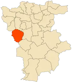 Localização da cidade dentro da província de Mila