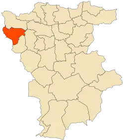 Localização da cidade dentro da província de Mila