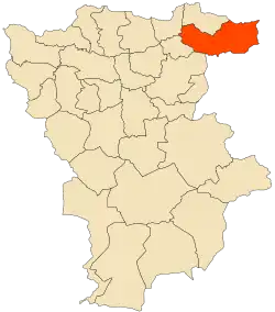 Localização da cidade dentro da província de Mila