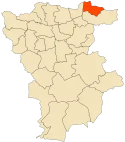 Localização da cidade dentro da província de Mila