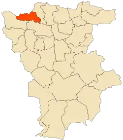 Localização da cidade dentro da província de Mila