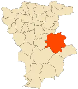 Localização da cidade dentro da província de Mila