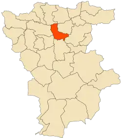 Localização da cidade dentro da província de Mila