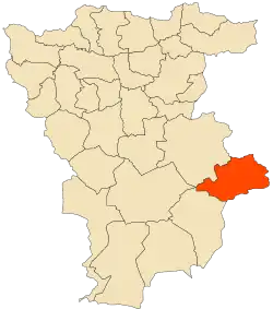 Localização da cidade dentro da província de Mila