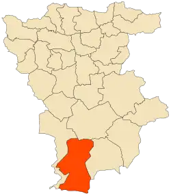 Localização da cidade dentro da província de Mila