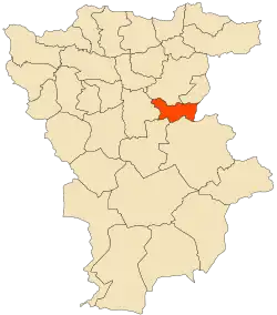 Localização da cidade dentro da província de Mila