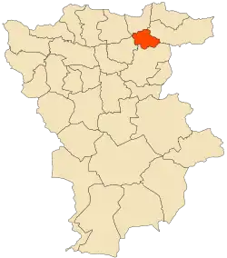 Localização da cidade dentro da província de Mila