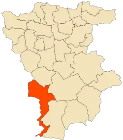 Localização da cidade dentro da província de Mila