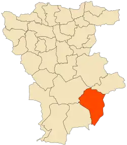 Localização da cidade dentro da província de Mila