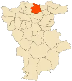 Localização da cidade dentro da província de Mila