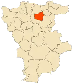 Localização da cidade dentro da província de Mila