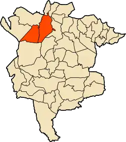 Localização do distrito dentro da província de M'Sila