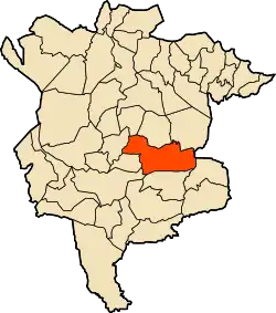 Localização da cidade dentro da província de M'Sila