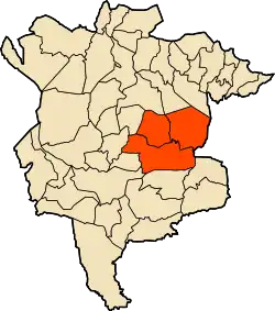 Localização do distrito dentro da província de M'Sila