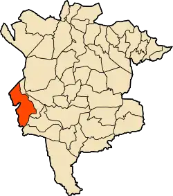 Localização da cidade dentro da província de M'Sila