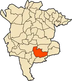 Localização da cidade dentro da província de M'Sila