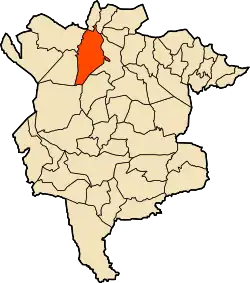 Localização da cidade dentro da província de M'Sila