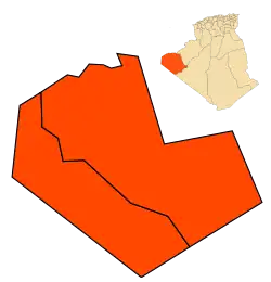 Mapa do distrito dentro da província de Tindouf