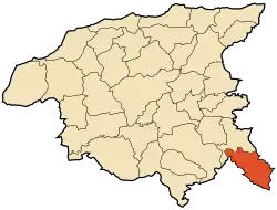 Localização da cidade dentro da província de Chlef