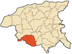 Localização da cidade dentro da província de Chlef