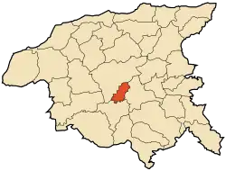 Localização da cidade dentro da província de Chlef